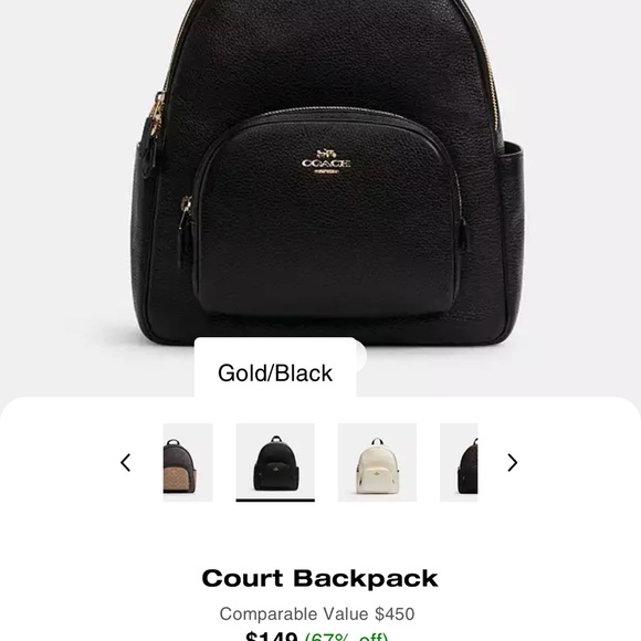 Coach Black Leather Backpack - Picture 6 of 6